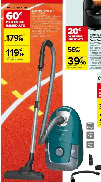 Carrefour Rowenta Aspirateur Avec Sac offre