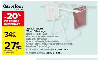 Carrefour Carrefour Séchoir à Poser 22m d'étendage offre