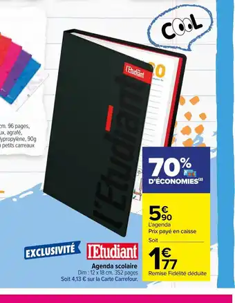 Carrefour Agenda Scolaire offre