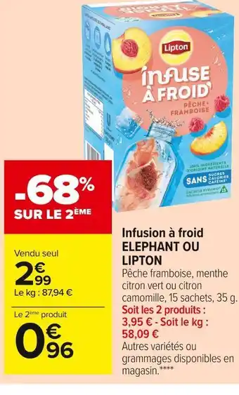 Carrefour Market Elephant / lipton infusion à froid offre