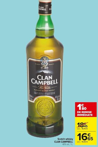 Carrefour Market Clan campbell scotch whisky offre