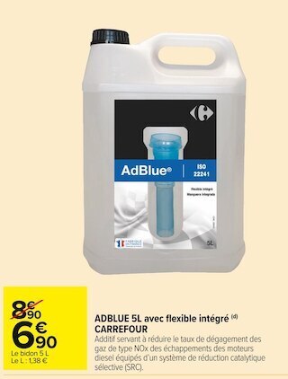 Carrefour Market Carrefour adblue 5l avec flexible intégré offre