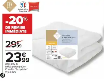 Tex home couette "lavable 95°"