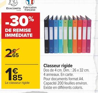 Carrefour Exacompta classeur rigide offre