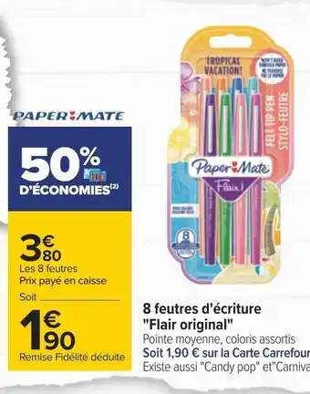 Paper mate 8 feutres d'écriture "flair original"