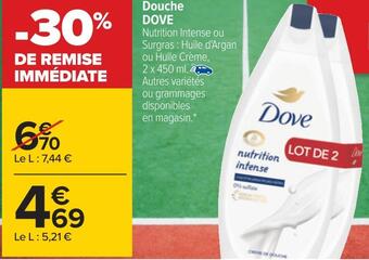 Carrefour Dove douche offre