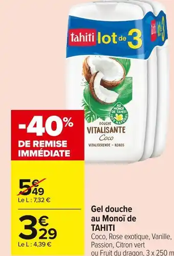 Carrefour Market Palmolive gel douche au monoï de tahiti offre
