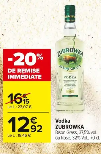 Carrefour Market Zubrowka vodka offre