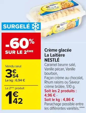 Carrefour Market Nestlé crème glacée la laitière offre