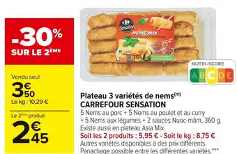 Carrefour Market Carrefour sensation plateau 3 variétés de nems offre