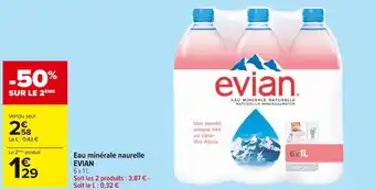 Carrefour Market Evian eau minérale naurelle offre