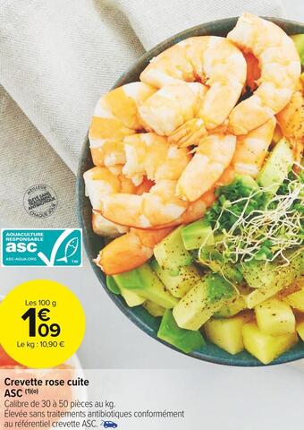 Carrefour Market Crevette rose cuite asc offre