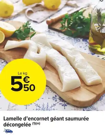 Lamelle d’encornet géant saumurée décongelée