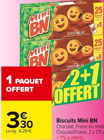 Carrefour Market Bn biscuits mini offre
