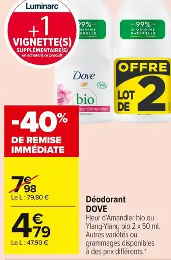 Carrefour Market Dove déodorant offre