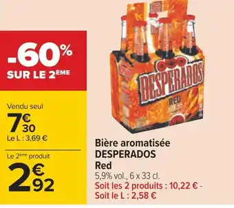 Carrefour Desperados bière aromatisée red offre
