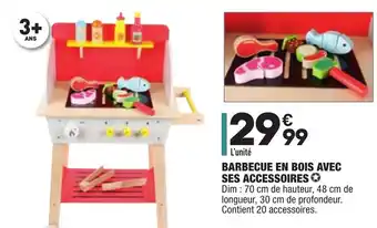 ALDI Barbecue en bois avec ses accesoires offre