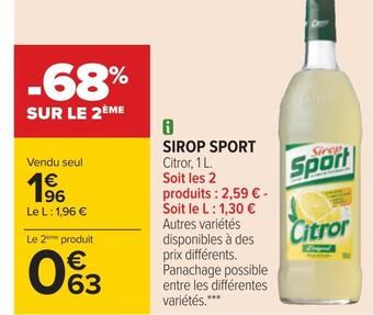 Carrefour Sirop sport sirop sport offre