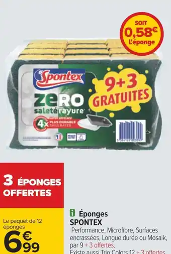 Carrefour Spontex éponges offre
