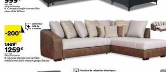 BUT -200€ 1459€ 1259€ 8. canapé d'angle convertible méridienne droit marongga sahara généraux je de coussins offre