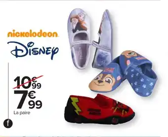 Carrefour Pantoufle Licence Enfant Dessus Doublure offre
