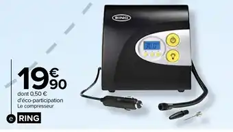 Carrefour Compresseur Digital 12V à Pression Programmable Ring RAC601 offre