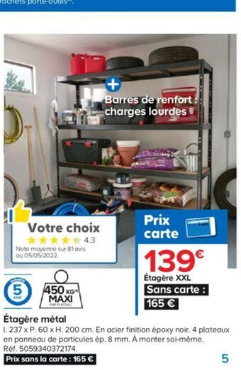 Castorama Étagère Métal offre