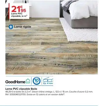 Castorama Goodhome Lame PVC Clipsable Baila offre