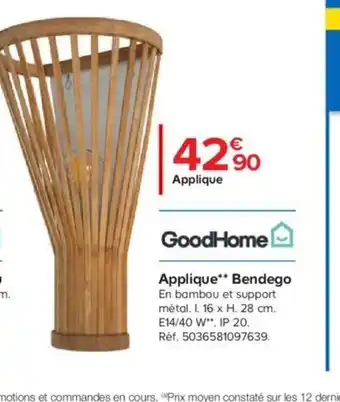 Castorama Goodhome Applique Bendego offre