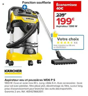 Karcher Aspirateur Eau Et Poussières WD6 PS