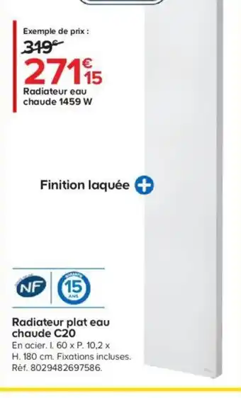 Castorama Radiateur Plat Eau Chaude C20 offre