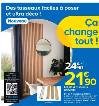 Castorama Lot de 4 Tasseaux Adhésifs offre