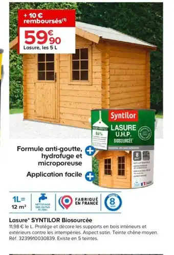 Castorama Lasure Syntilor Biosourcée offre