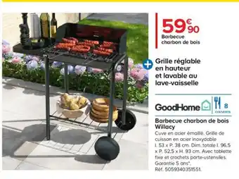 Castorama Barbecue Charbon de Bois Willacy offre