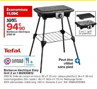 Castorama Barbecue Électrique Easy Grill 2 en 1 offre