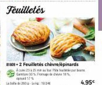Thiriet 2 Feuilletés Chèvre/épinards offre