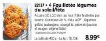 Thiriet 4 Feuilletés Légumes Du Soleil/Féta offre