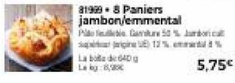 Thiriet 8 Paniers Jambon/Emmental offre