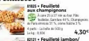 Thiriet Feuilleté Aux Champignons offre