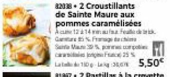 Thiriet 2 Croustillants de Sainte Maure Aux Pommes Caramélisées offre