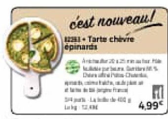 Tarte Chèvre épinards