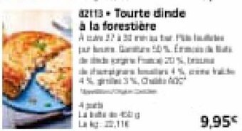 Tourte Dinde à La Forestière