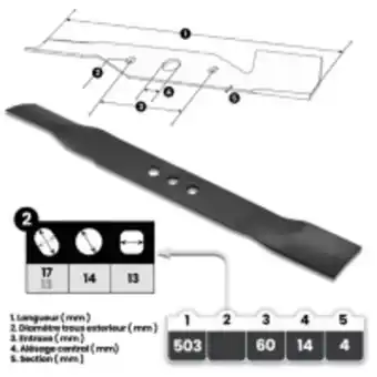 E.Leclerc Brico Lame pour tondeuse ttac51t-cc173 - elem garden offre