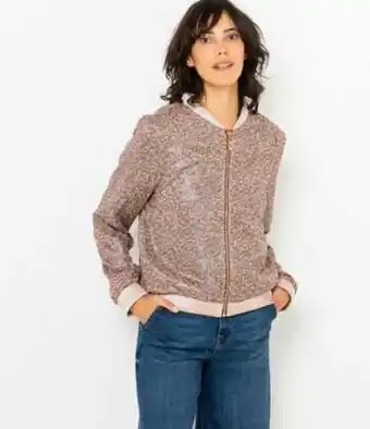 Camaïeu Veste teddy femme imprimé foil doré offre
