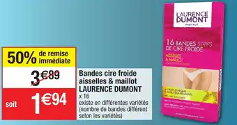 Bandes cire froide aisselles & maillot