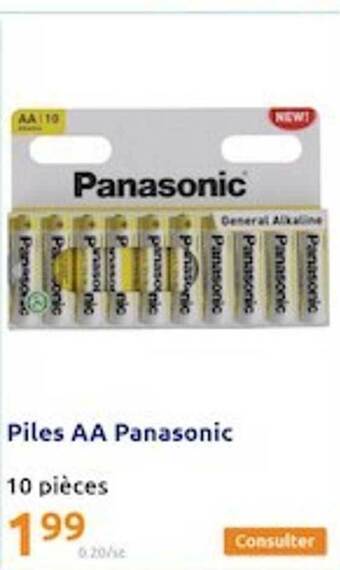 Action Piles aa panasonic offre