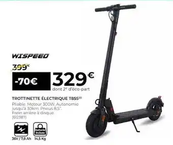 Feu Vert Trottinette électrique t855 wispeed offre
