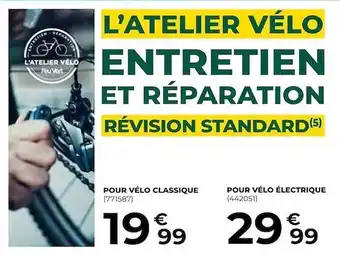 Feu Vert Entretien et réparation révision standard pour vélo classique, pour vélo électrique offre