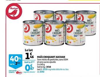 Auchan Maïs croquant auchan offre