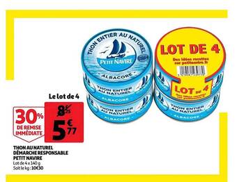 Auchan Thon au naturel démarche responsable petit navire offre